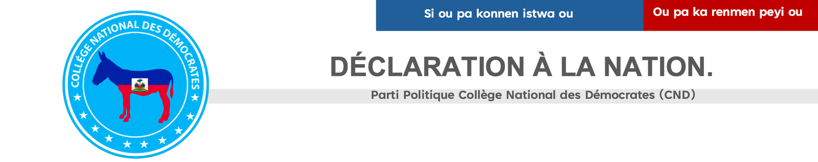 HAÏTI, PLUS QUE JAMAIS, DOIT APPARTENIR AUX HAÏTIENS